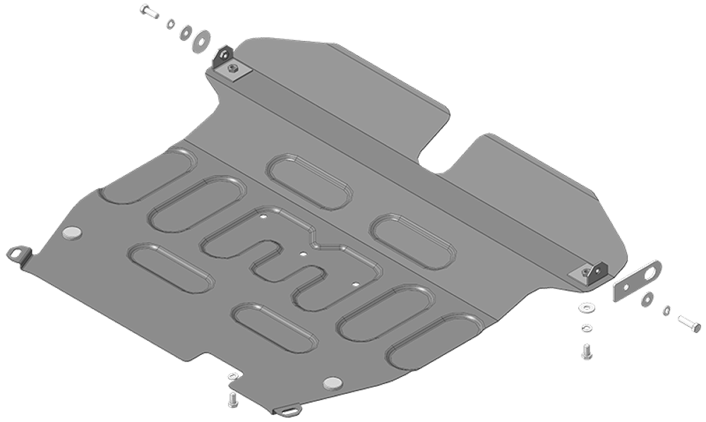Защита картера двигателя, КПП. 2 мм, Сталь. для Suzuki Liana 2001-2004, Motodor.72404