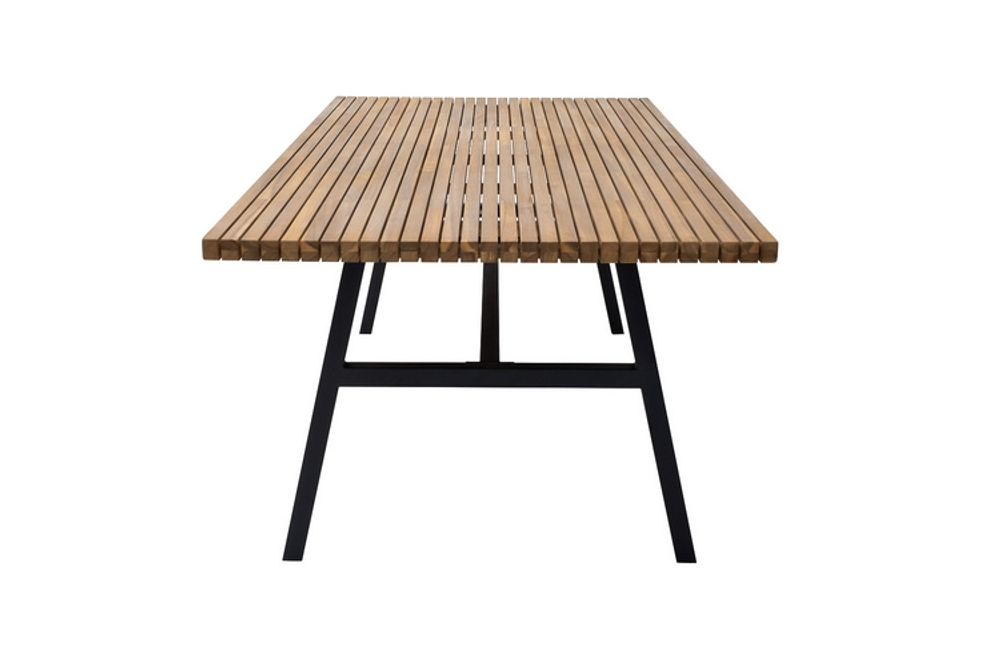 Обеденный стол из алюминия Joygarden АЛЬТО 200 см, темный графит, коричневый