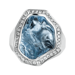 Кольцо с Аквамарином и Бриллиантами, R0030-2/1