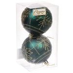 Новогодние шары «Сияние» 8 см (набор 2 шт), Изумруд