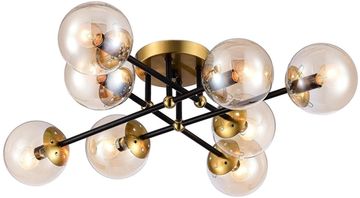 Потолочная люстра на штанге 8*E14 CL144185 бронза/черный/шампань Памела Citilux