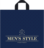 Пакет ПЭ с петлевой ручкой 34х40+6см (70) (Менс стиль синий) Тико (х50/300)