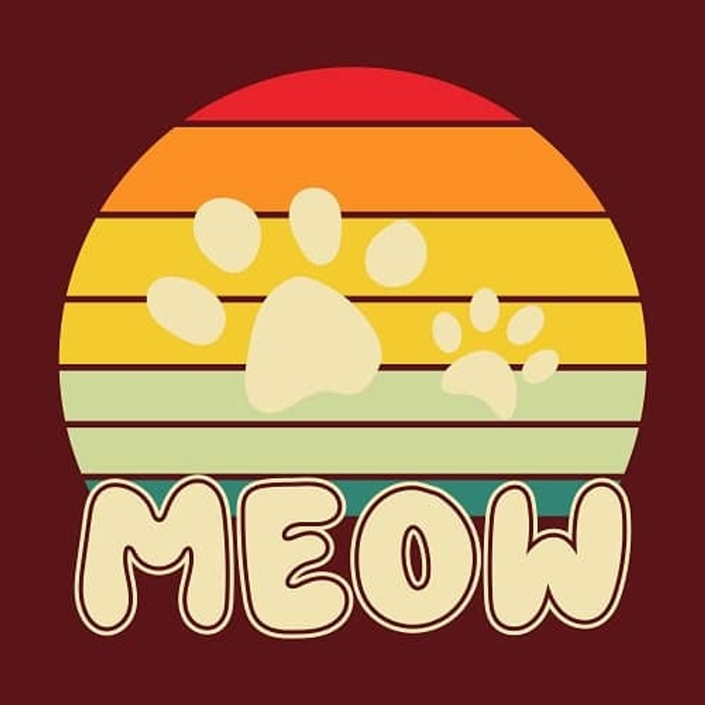 принт PewPewCat Meow бордовый