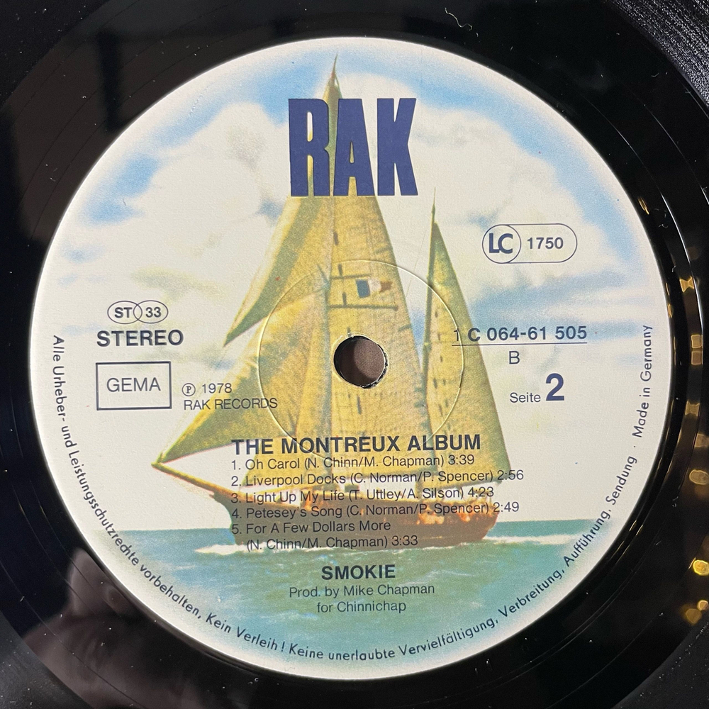 Винтажная виниловая пластинка LP Smokie Smokey Смоуки, The Montreux Album (Германия 1978)