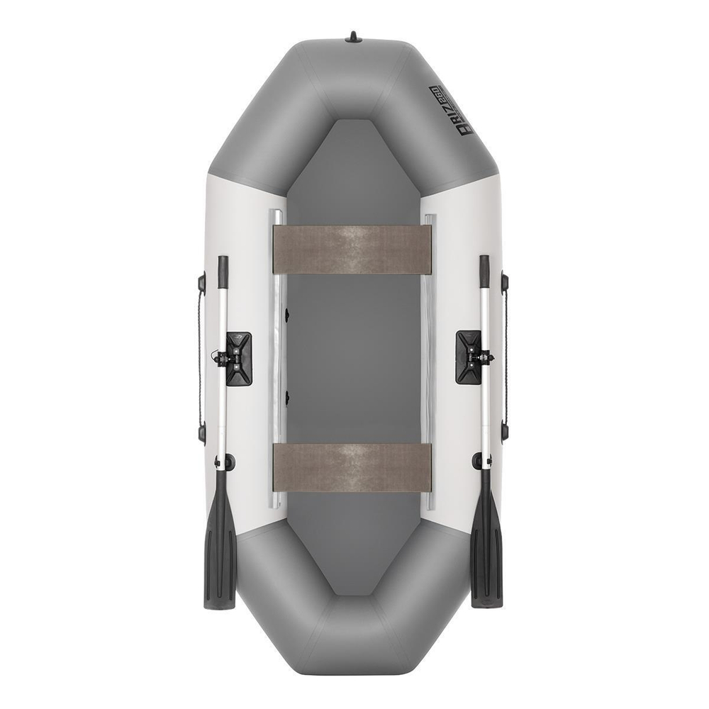 Лодка надувная для рыбалки Тонар Бриз 190 с веслами серый