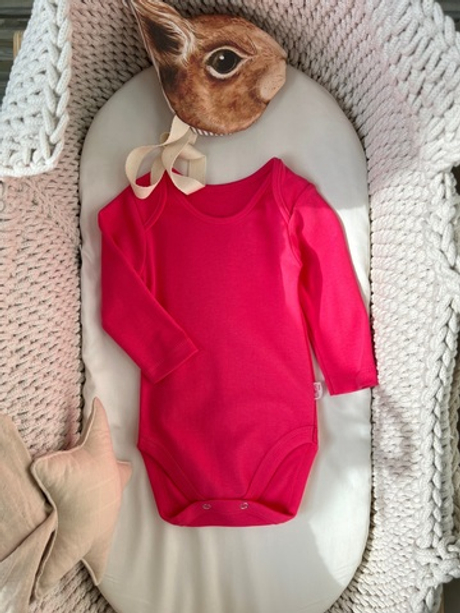 Боди длинный рукав фуксия