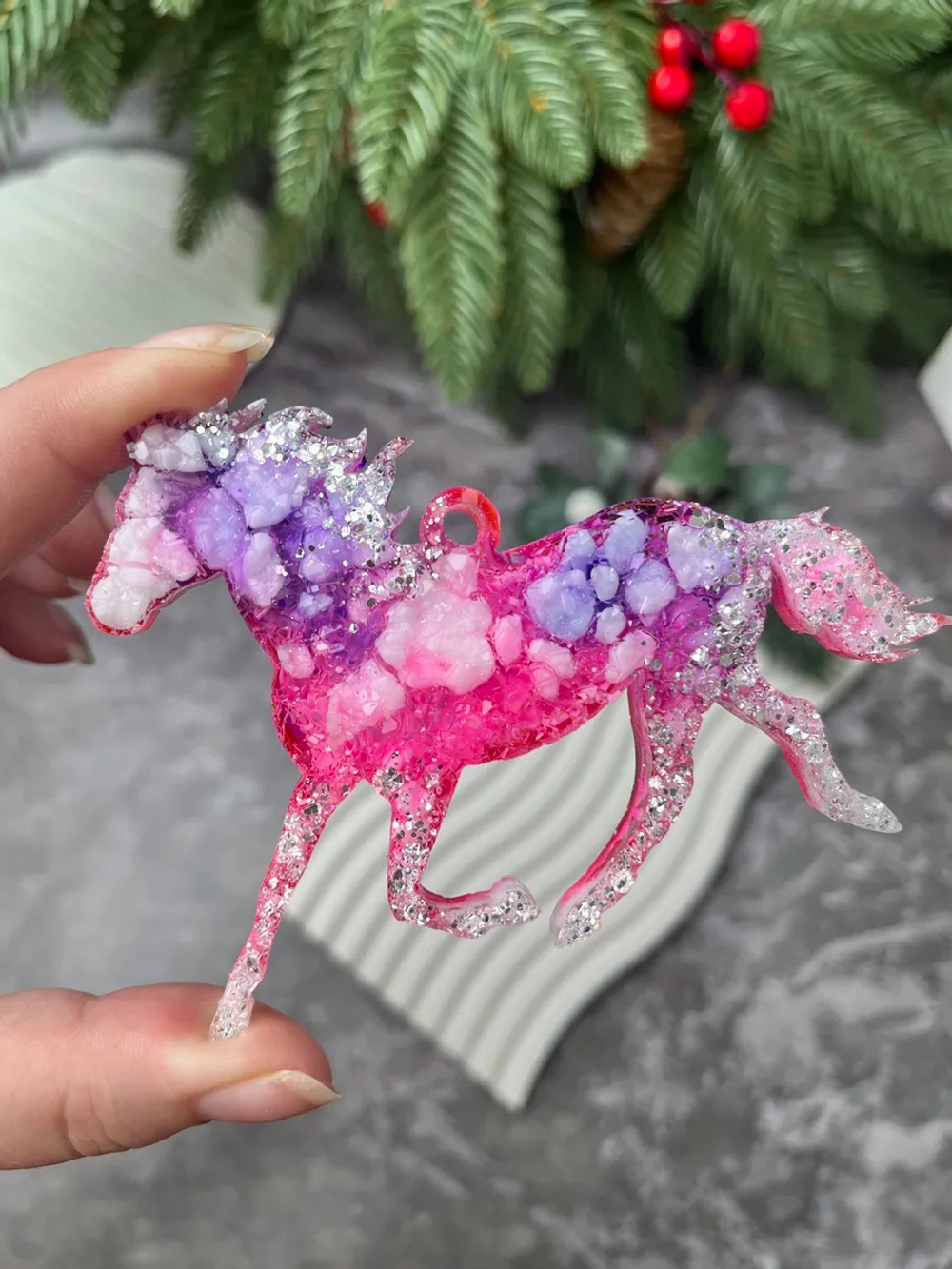 Новогодняя елочная игрушка Лошадка