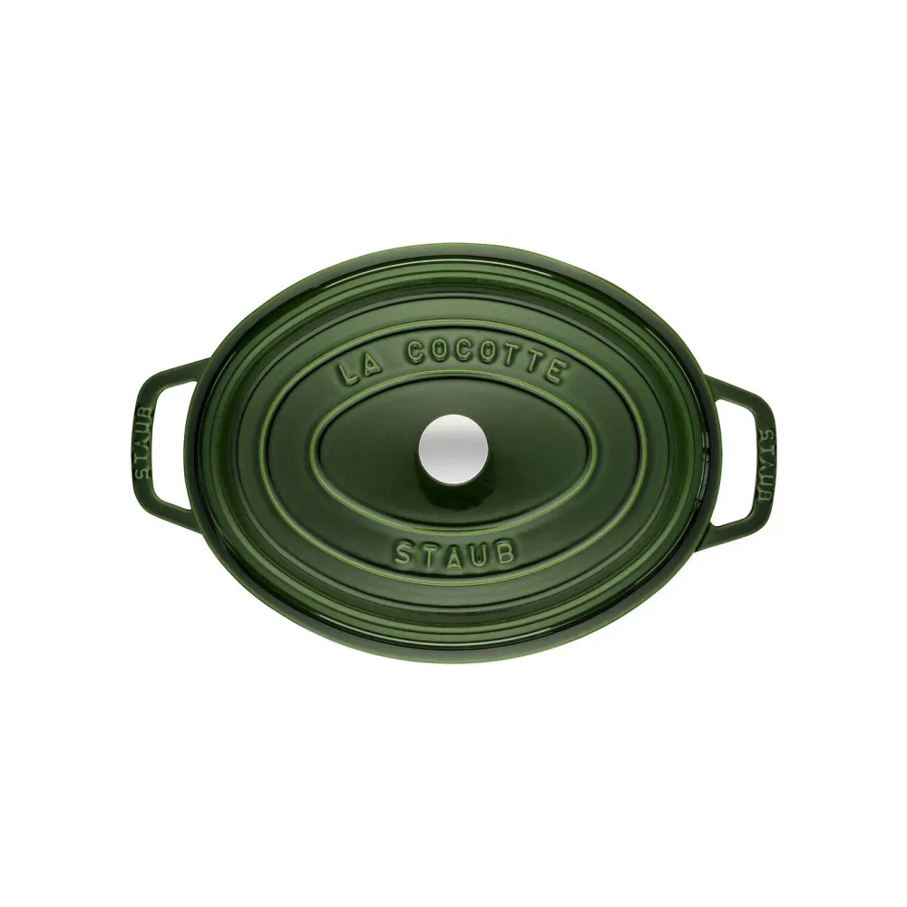 STAUB Чугунная форма для запекания Cocotte овальная 27см 3,2л зеленая (сорт II)