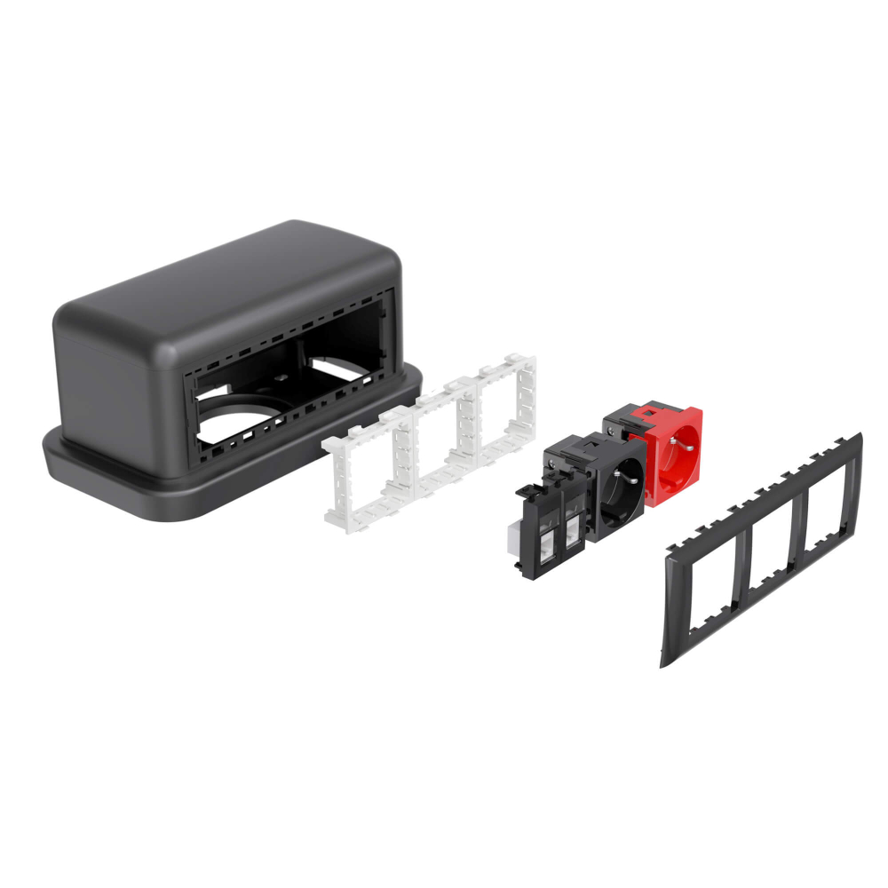 Напольная башенка BUS, 12 модулей, черная