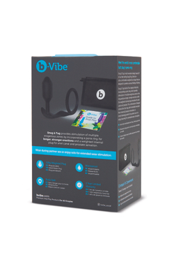 b-vibe Snug & Tug - Эрекционное кольцо с анальным плагом
