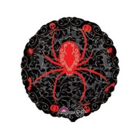 Шар (18"/46 см) Круг, Паук Красный 1 шт.