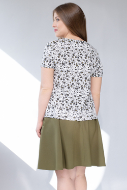 Блузка 1839ЮП, черный цветок #40ЧЦ091839ЮП