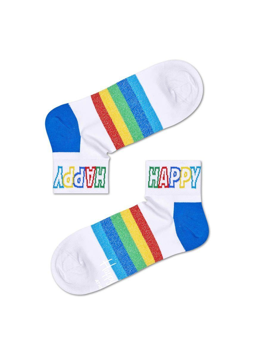 Носки унисекс Rainbow Stripe 1/4 Crew Sock с цветными полосками (Размер: 29) (Цвет: черный)