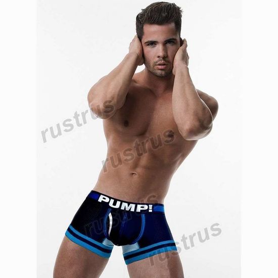 Мужские трусы боксеры в сетку темно-синие Pump H118-16