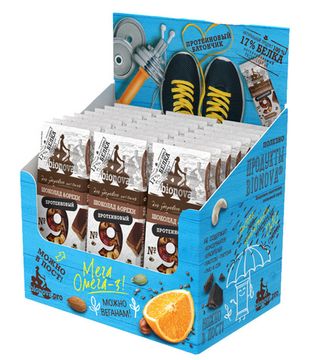 Протеиновый батончик "Бионова" шоколадный, 35г (шоубокс 24шт)