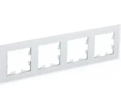 Рамка Systeme Electric ATLASDESIGN Nature 4-постовая стекло белый матовый 38036