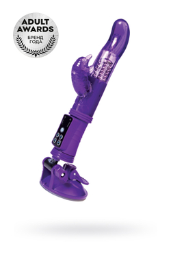 Вибратор с клиторальным стимулятором A-Toys by TOYFA, TPR, фиолетовый, 22,5 см