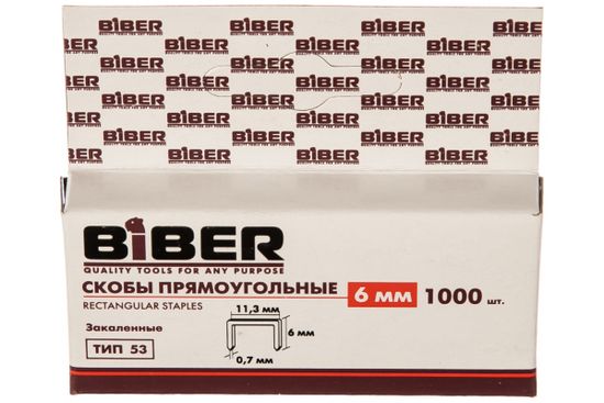 Скобы для степлера  БИБЕР 6 мм 85816