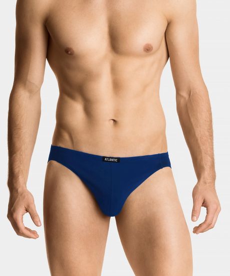 Мужские трусы (3шт) слипы мини Atlantic 3MP-119, темно-голубые + графит + лайм