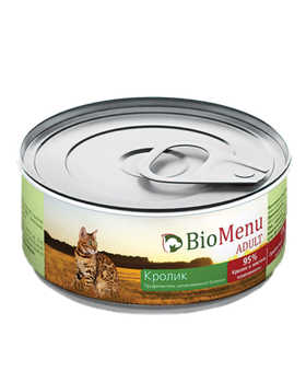 BioMenu Cat Adult Консервы Мясной паштет с Кроликом 100гр.