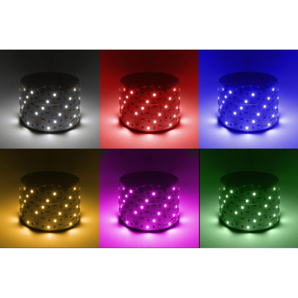 Светодиодная лента ЭРА LS5050-14,4-60-12-RGB+W-IP20-1 year-5m RGB+холодный белый 1 год | Светодиодные ленты 12В 1 год