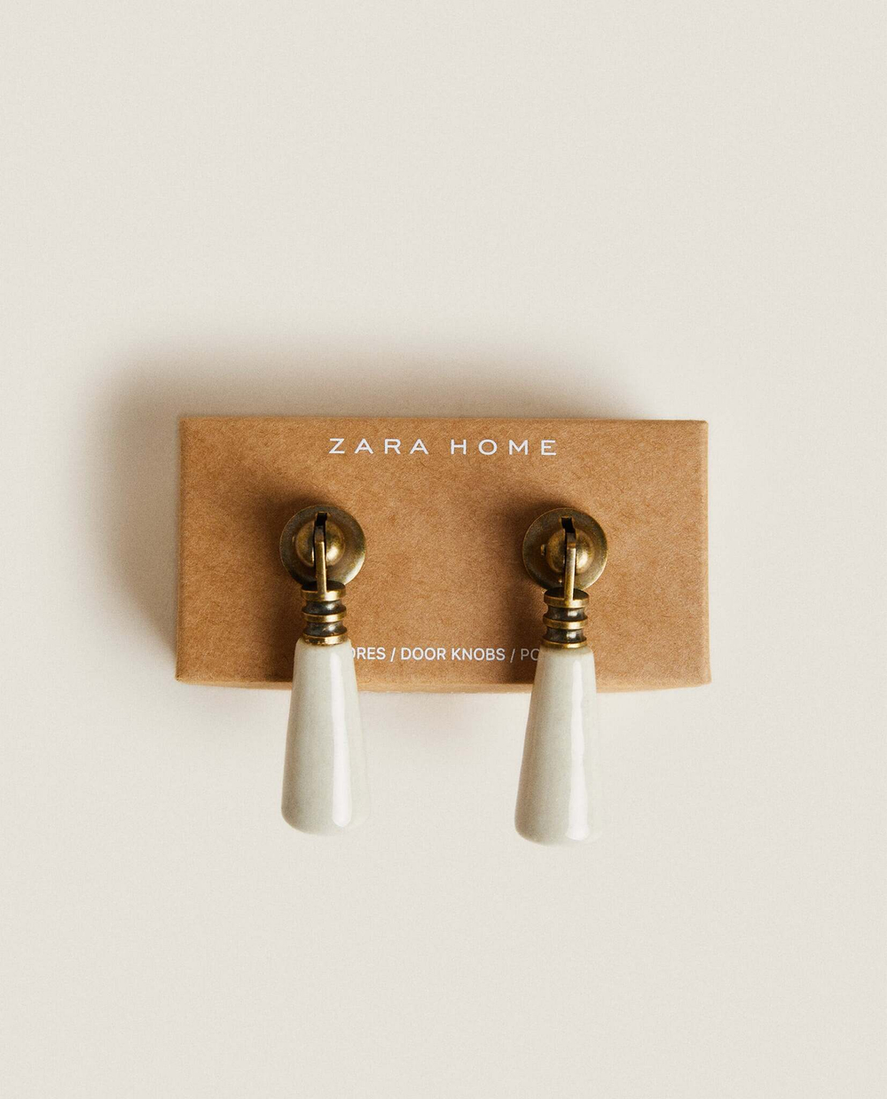 ZARA HOME КЕРАМИЧЕСКАЯ МЕБЕЛЬНАЯ РУЧКА (НАБОР ИЗ 2 ШТ.), БЕЛЫЙ