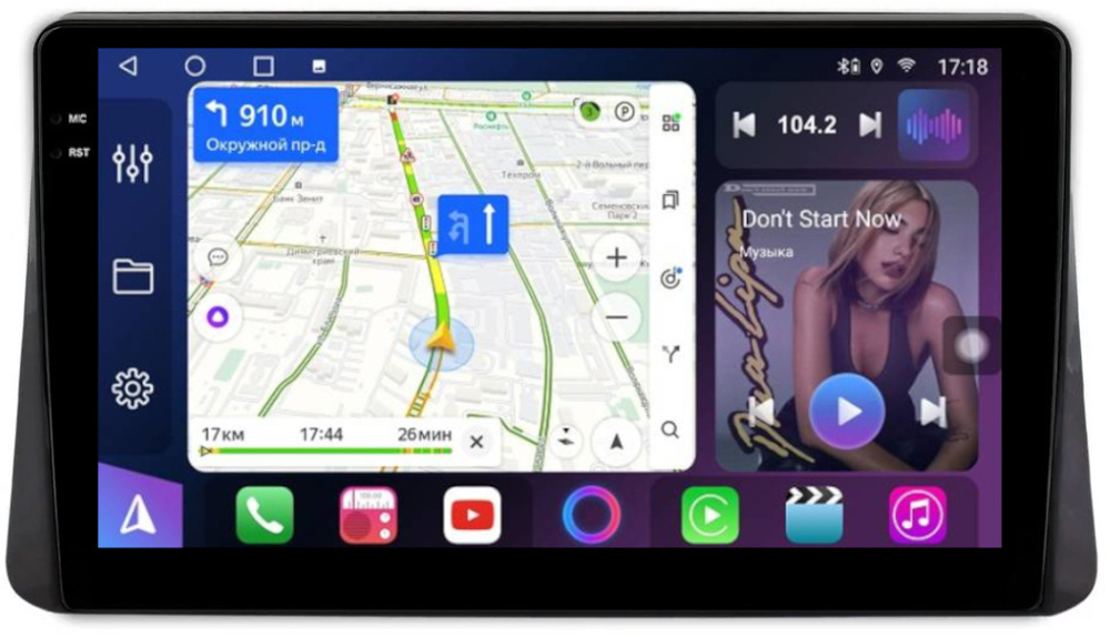 Магнитола для Mitsubishi Eclipse Cross Азия - FarCar 7763H монитор 10.36" QLED на Android 14, TS18, CarPlay, 4G SIM-слот