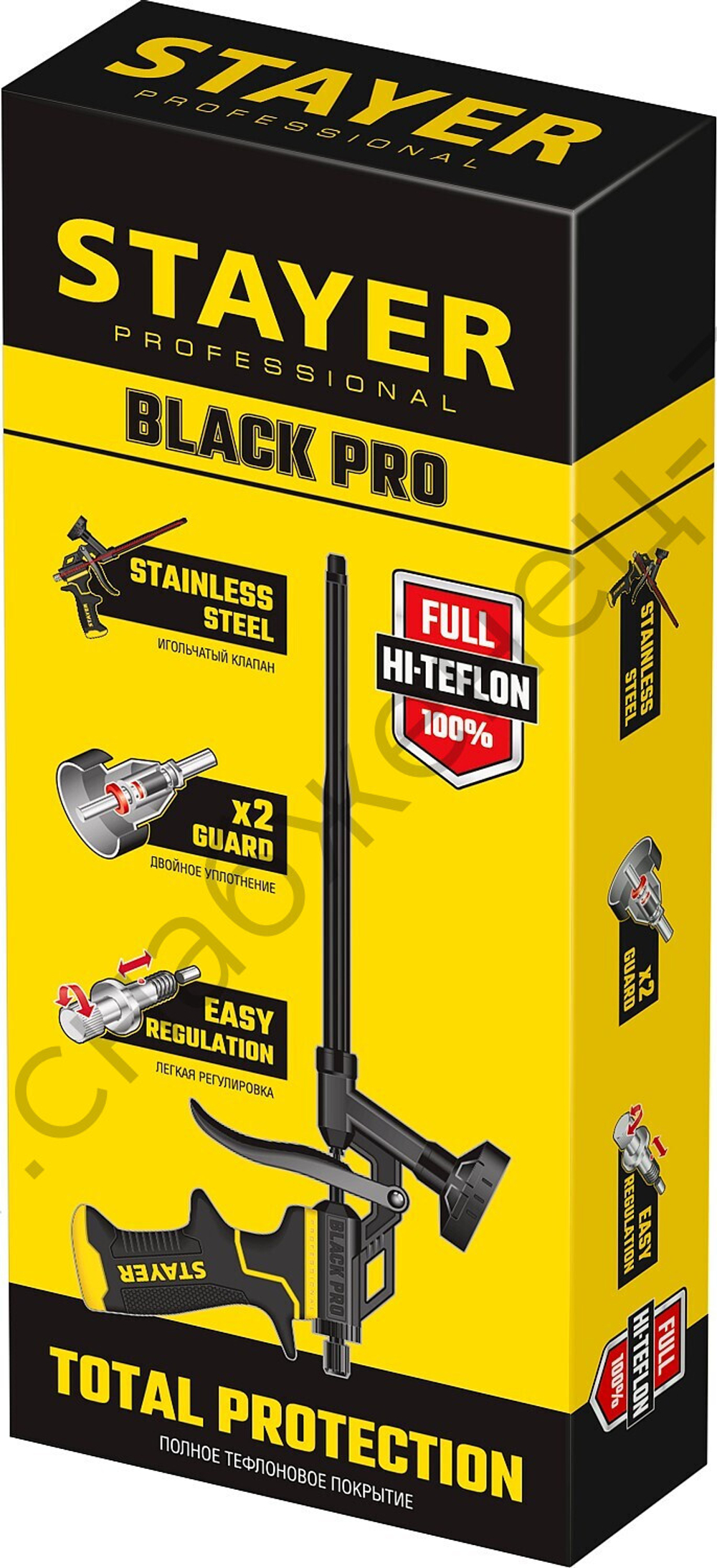 STAYER Black Pro, тефлоновый пистолет для монтажной пены (06862_z02)
