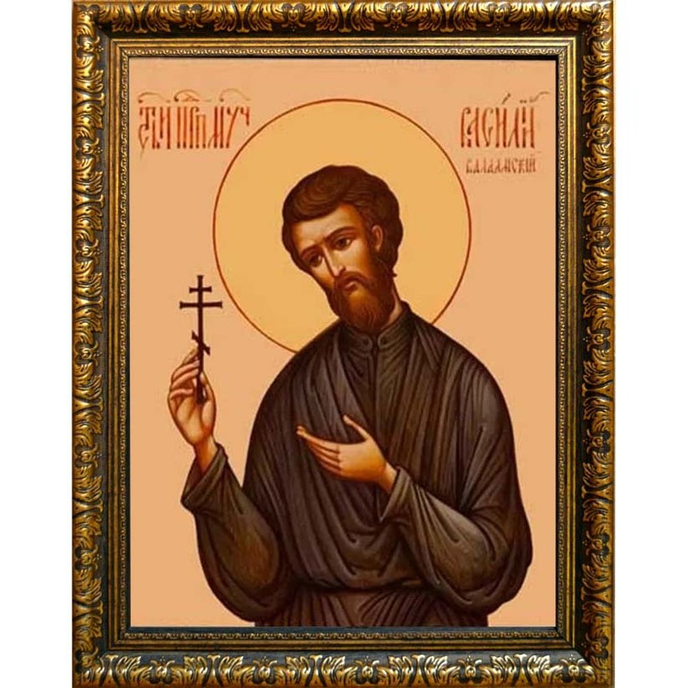 Василий Валаамский преподобномученик. Икона на холсте.