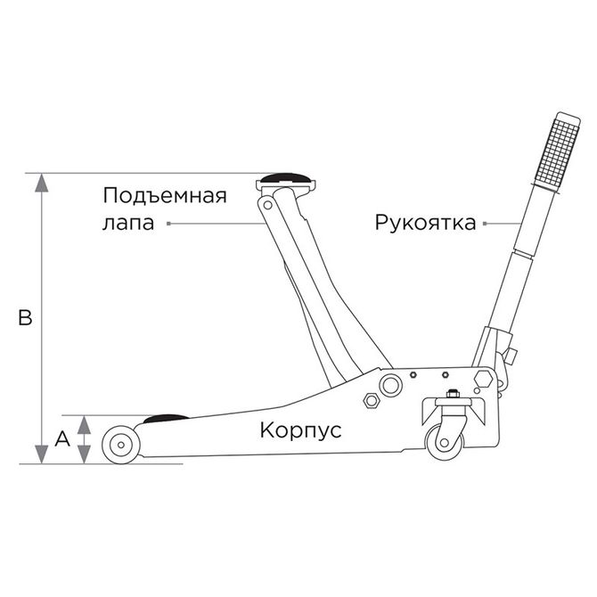 KING TONY (9TYT133-03A-B) Домкрат подкатной 3 тонны, низкопрофильный