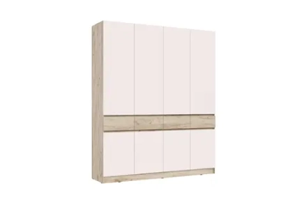 Шкаф 4-х створчатый Роджина дуб крафт серый / кашемир