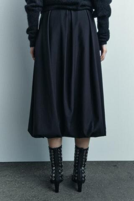 ZARA ЮБКА С ВЫШИВКОЙ — ZW COLLECTION, ЧЕРНЫЙ