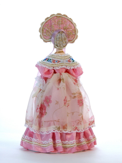 Кукла коллекционная Пушкинская дама в летнем капоре и платье 19 века