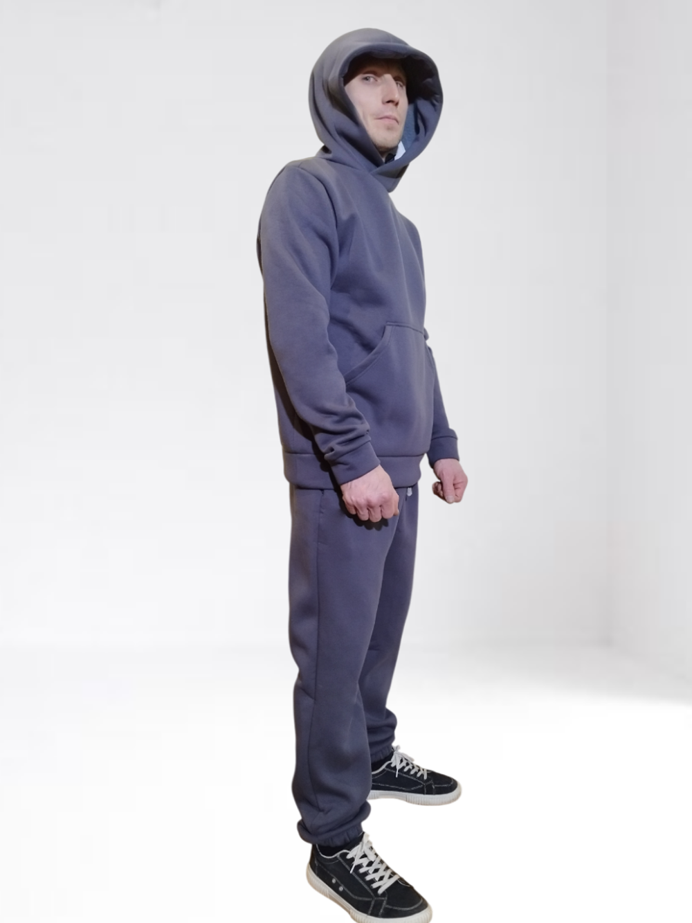 3506 Костюм мужской с капюшоном футер 3-х нитка фуме (52/54)