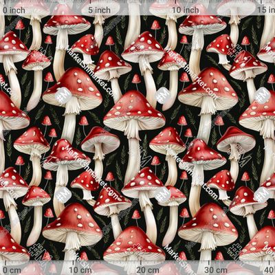 Милые сказочные мухоморы  by KabolovaPatternDesign 366 DPI