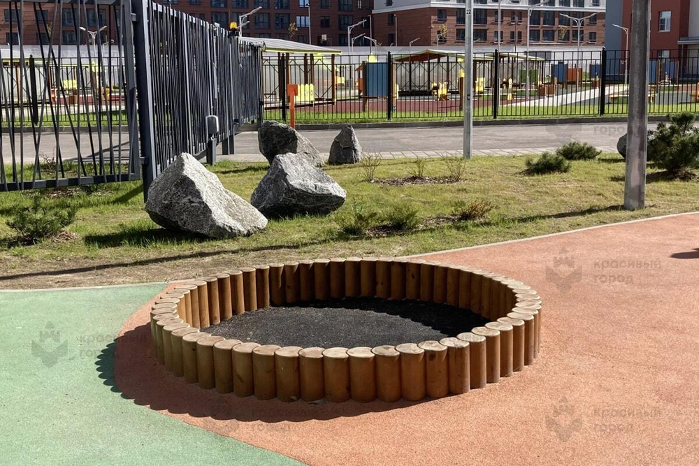 Песочница из брёвен Эко жизнь круглая