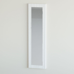 Зеркало настенное прямоугольное Пиафорте 119х33 см с деревянной рамой цвет белый / зеркало в прихожую из массива сосны в стиле лофт