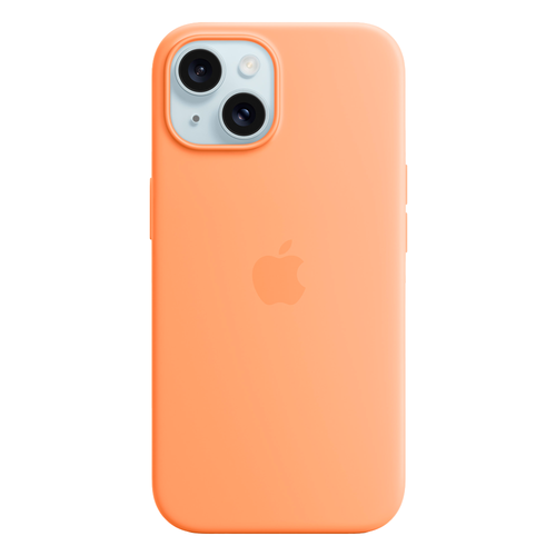 Силиконовый чехол с поддержкой MagSafe Apple Silicone Case для iPhone 15, Orange Sorbet (Апельсиновый сорбет)