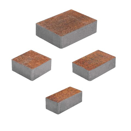 Тротуарная плитка МЮНХЕН - Листопад гранит Арабская ночь, комплект из 4 видов плит