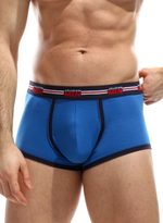 Мужские трусы-боксеры с логотипом Jolidon Men и контрастной тесьмой (Размер: XL) (Цвет: темно-синий)