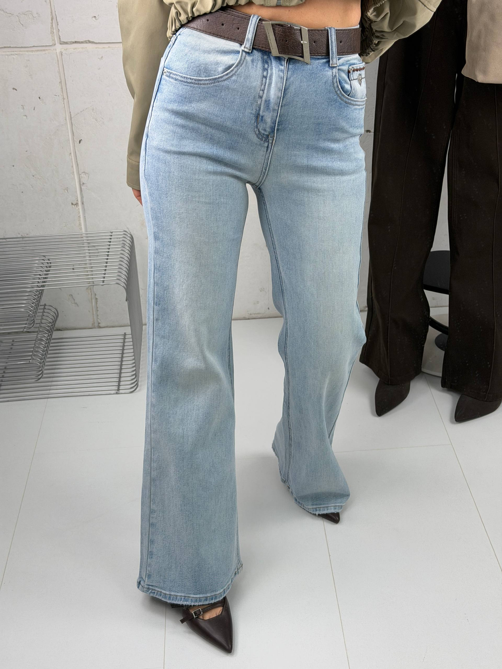 Брюки джинсовые женские артикул 8750 цвет "голубой"