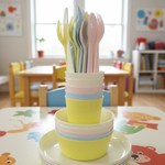 Набор детский №1 (Набор стаканов+набор мисок+набор тарелок+набор столовых приборов)