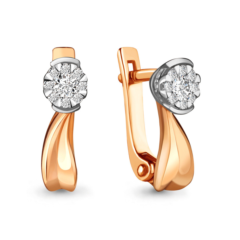941808к Серьги из Золота с бриллиантами из коллекции "Elegance"