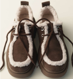 Замшевые полуботинки INUIKII Mocabee curly brown на меху