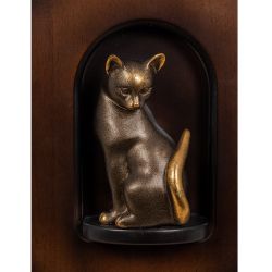 Полка - ключница Кошка Грация Орех Бронза