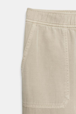 ZARA УКОРОЧЕННЫЕ БРЮКИ ПРЯМОГО КРОЯ, БЕЖЕВЫЙ