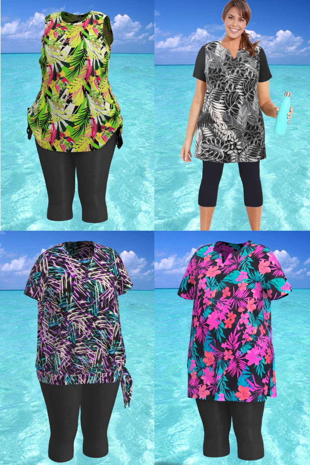 Капри купальные 17133 черные (часть костюма)