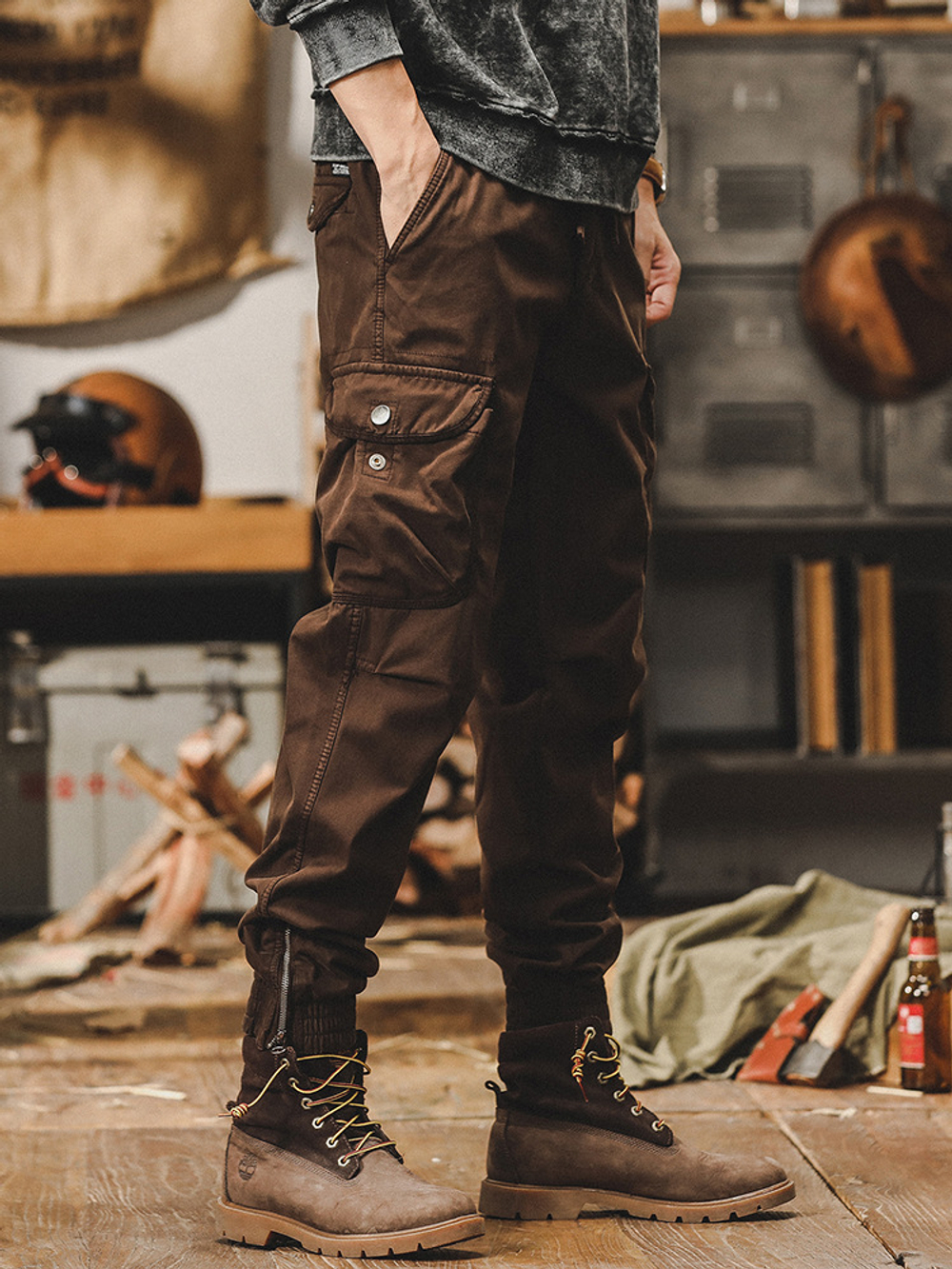 Мужские брюки джогерры резинка плюс замок в американском ретро-стиле. Оптом и в розницу