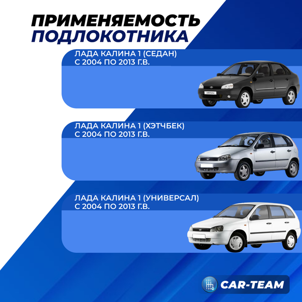 Подлокотник с боксом Лада Калина 1 (1117, 1118, 1119) из экокожи с узором - синий ромб, "Аламар"