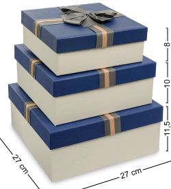 Packing Symphony WF-80-A Набор коробок из 3шт «Квадрат» цв.беж./син.